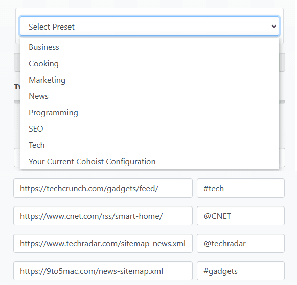 Choose a preset automation sequence