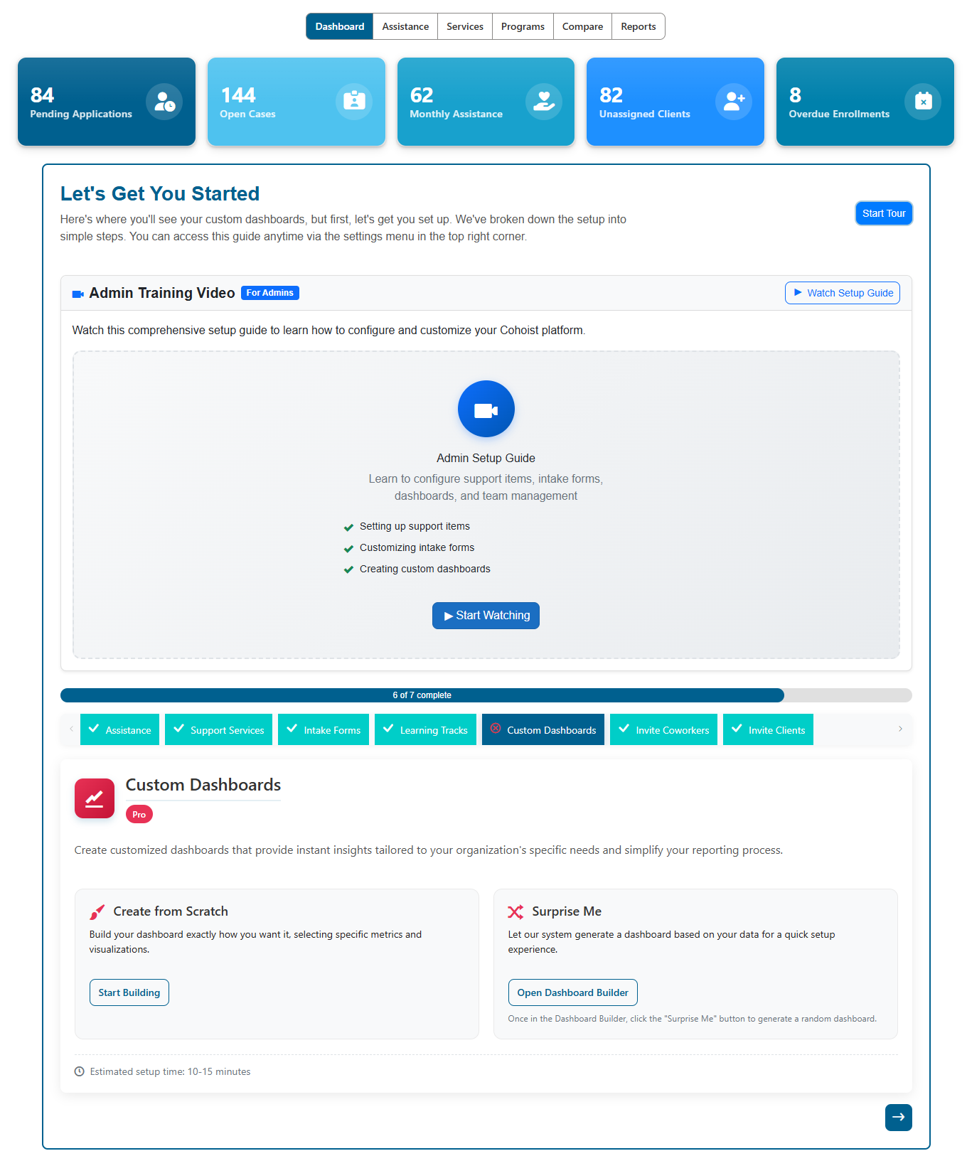 Cohoist - Onboarding Dashboard
