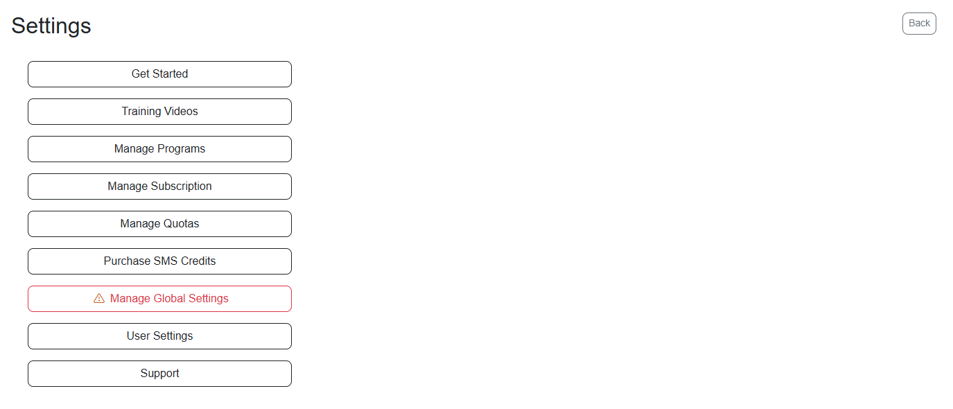 Cohoist Settings Menu