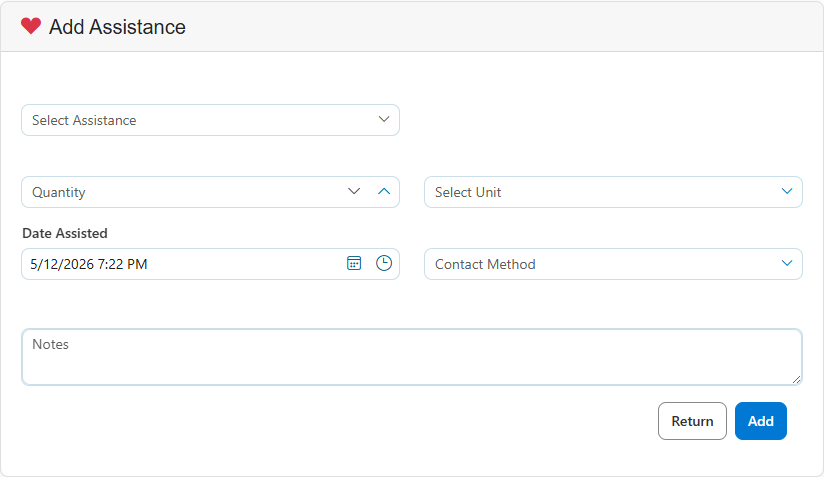 Add Assistance Form