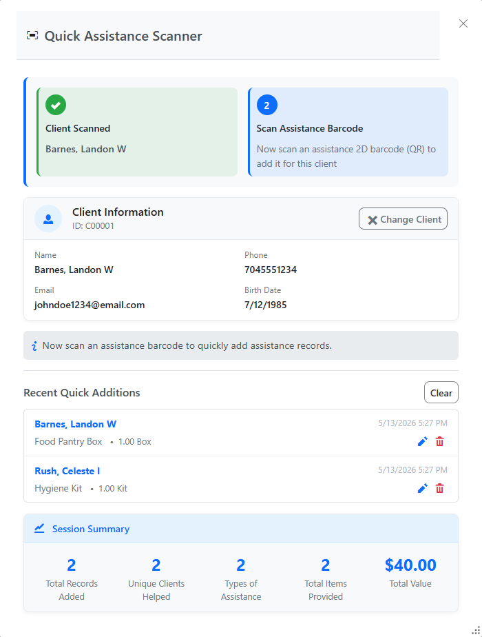 Quick Assistance Scanner