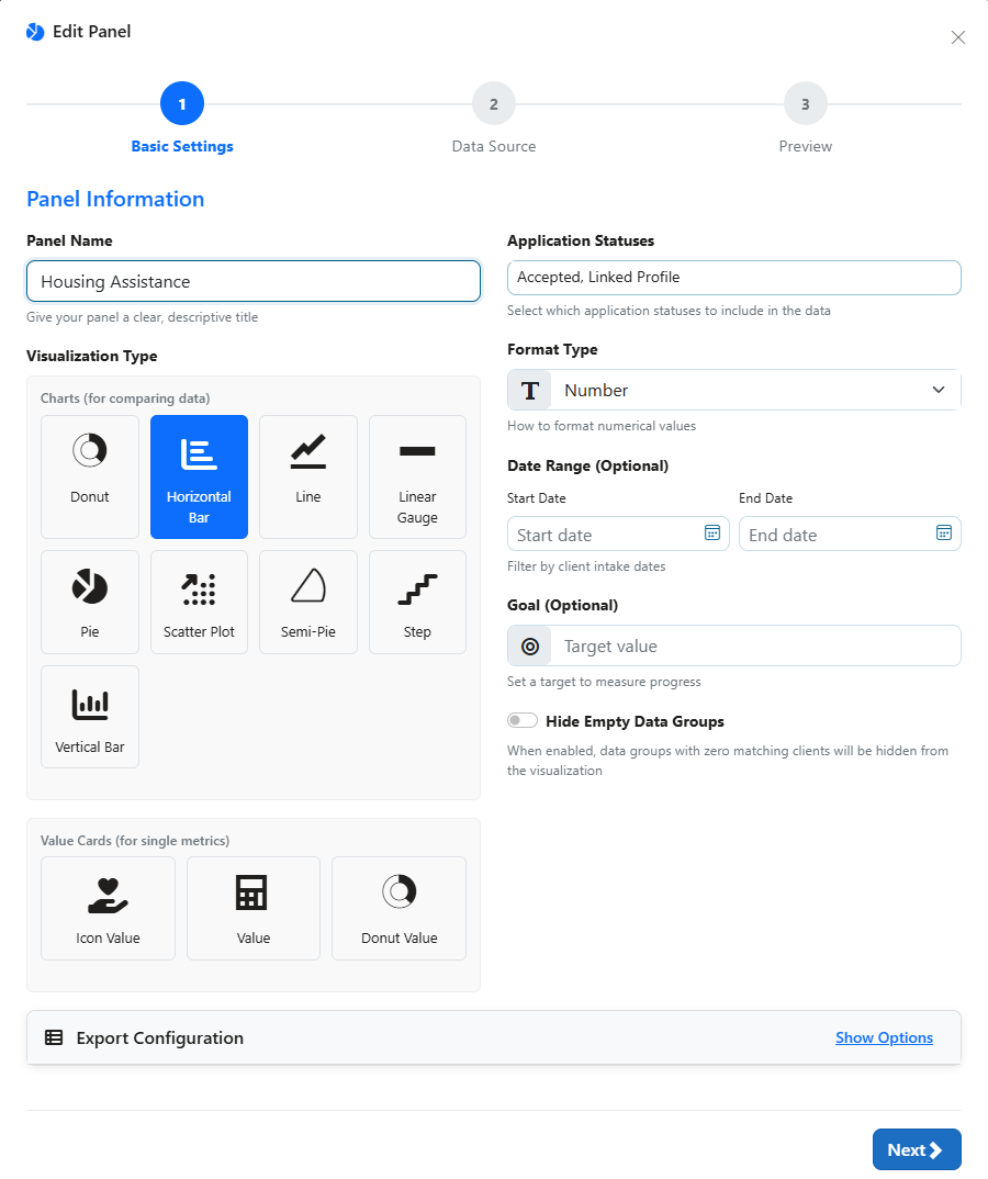 Edit Panel: Basic Settings Configuration