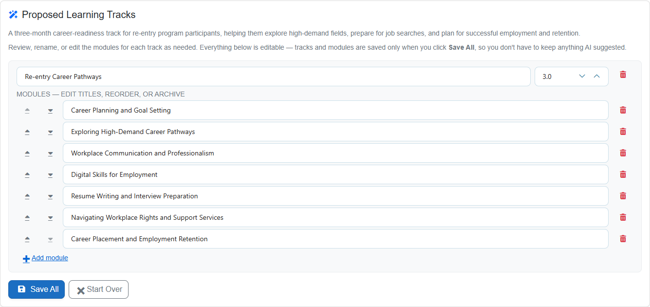 AI Learning Track Builder