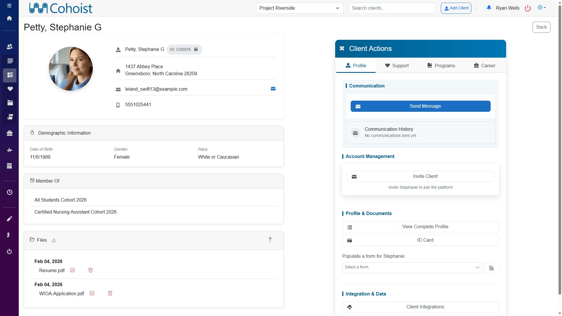 Client overview preview